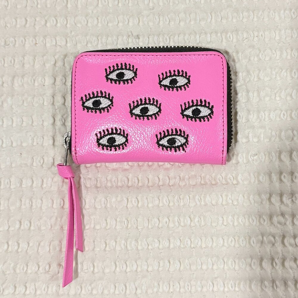 Min & Mon Frodo Wallet Eyes Pink Zip Around Wallet